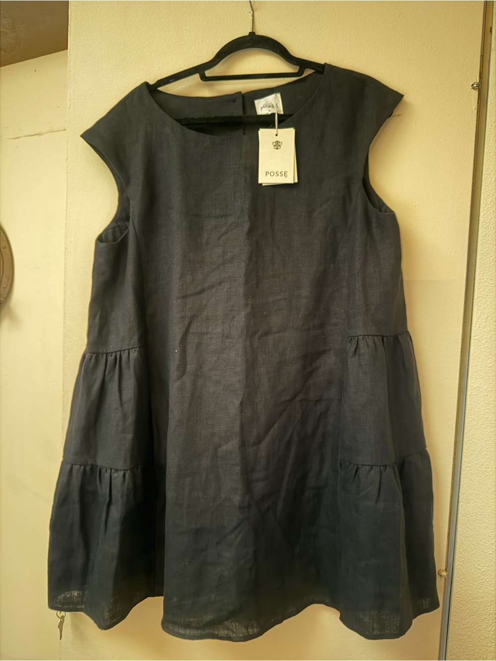 Posse Girls' Navy Tiered Linen Dress